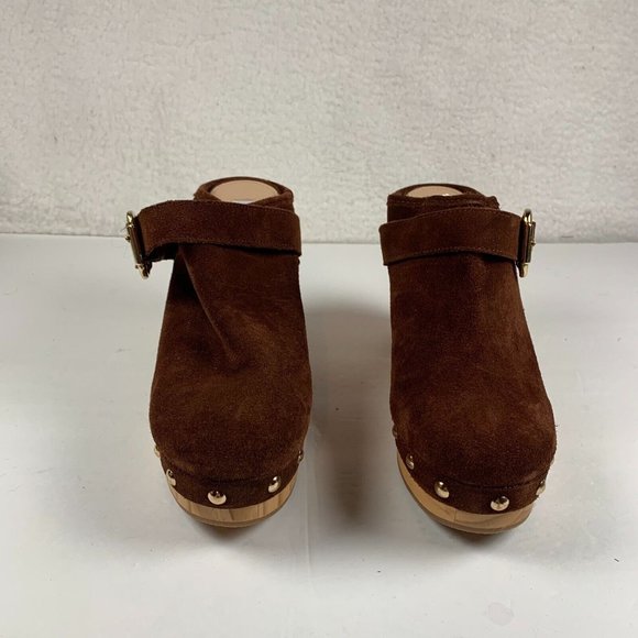 Steve Madden Hilde Brown Suede Women's Leather Studded Clogs Size 9.5 NIB S0368 - Picture 2 of 10